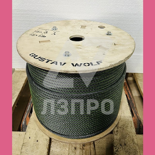 Канат стальной лифтовый 12,0мм PAWO F819 S-FC 8х19S-NFC 69,2кН Gustav Wolf