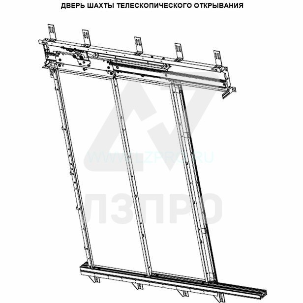 Комплект портальных дверей шахты PRIMA-S TLD-телескопического открывания OP-700 мм OPH-2000 мм RH/LH