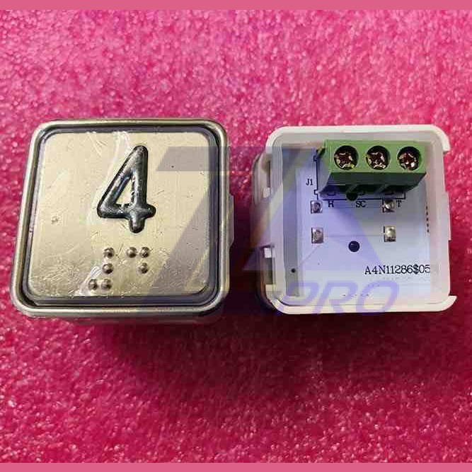 Кнопочный модуль "4" красная подсветка с шрифтом Брайля A4N11286$05 BBP-S303-VMPLM-D-R-04 (KA302W-D-R-04) ЩЛЗ