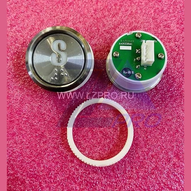 Кнопка "8" (с шрифтом Брайля, белая круговая подсветка, тип BAS231) A4N33841 Otis