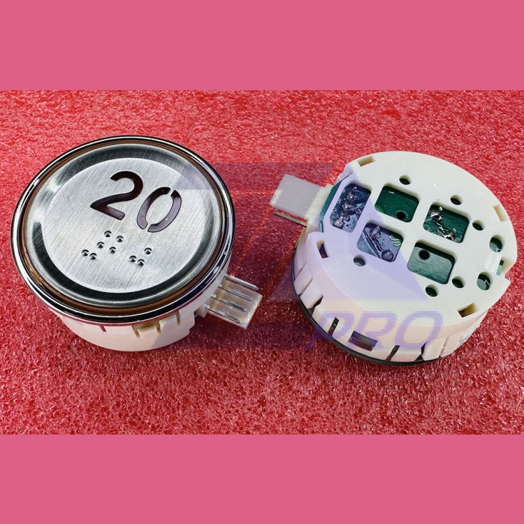 Модуль кнопочный круглый 20 красная подсветка с кодом Брайля AK-29B Sigma