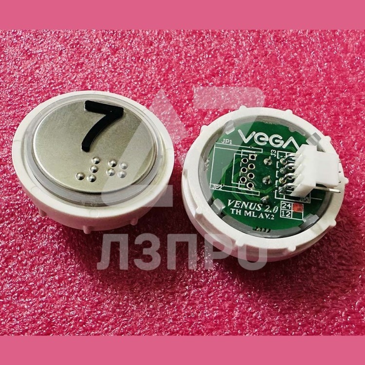 Модуль кнопочный с кодом Брайля красная подсветка MLA разъем AMP "7" Venus Vega