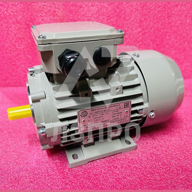 Двигатель асинхронный 0,37кВт 220/380В 1320 об/мин 2,0/1,2А (маленький фланец+лапы) IM2081 F100 АИР6