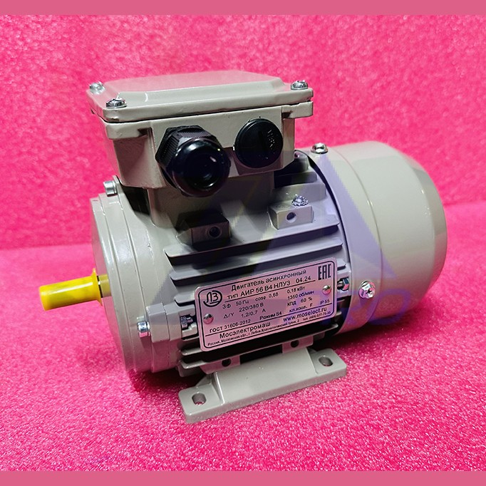 Двигатель асинхронный 0,18кВт 220/380В 1350об/мин 1,2/0,7А (крепление лапы) IM1081 АИР56В4НЛу3