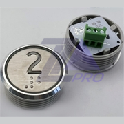 Модуль кнопочный красная подсветка "2" К1-02-К (аналог Achille Vega)