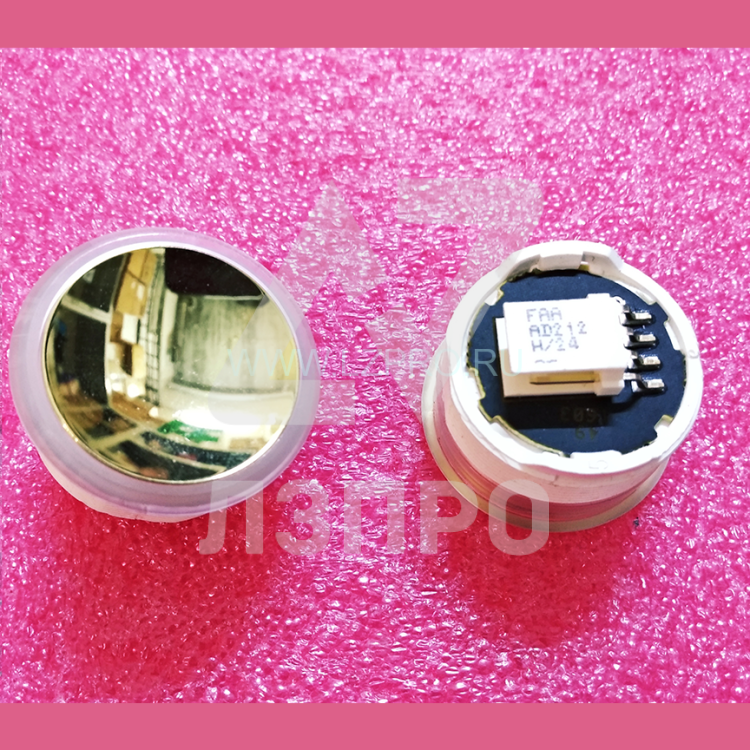 Кнопка (подсветка зеленый ореол, полированная "золото", AMP разъем для MCS220) FAA25090AD212 Otis