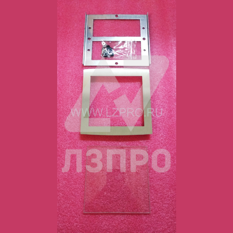 Рамка панели приказов в сборе (нерж. шлиф. сталь, стекло 135х135 мм) Otis