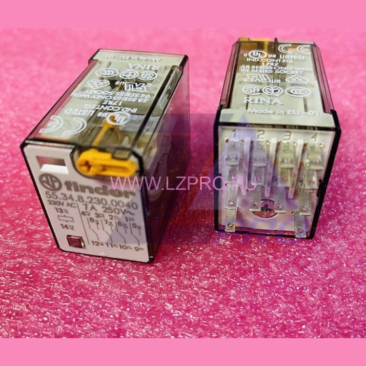 Реле промежуточное 55.34.8.230.0040 230V AC 7A Finder