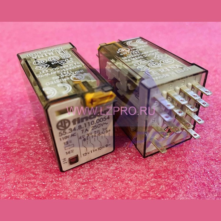 Реле промежуточное 55.34.8.110.0054 110V AC 7A Finder