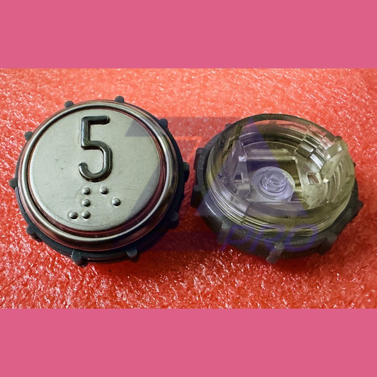 Модуль кнопочный круглый 5 с гайкой без платы ВКЛ13А-7П (7-4П)