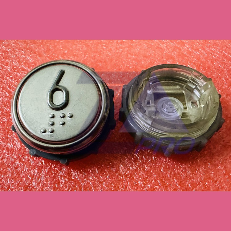 Модуль кнопочный круглый 6 с гайкой без платы ВКЛ13А-7П (7-4П)