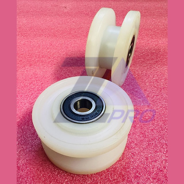 Ролик направляющий верхний поручня эскалатора (2 подшипника 6201-2RS) GAA456DJ1 Otis