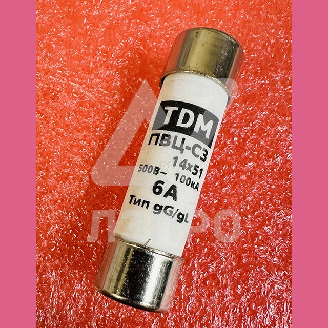 Плавкая вставка (предохраниель) 14x51mm керамический 6А ПВЦ-С3 TDM