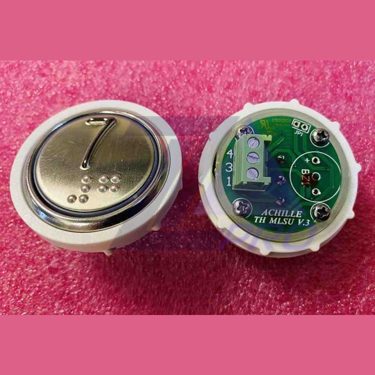 Кнопочный модуль 7 с кодом Брайля, красная подсветка, MLSU, Achille light VEGA